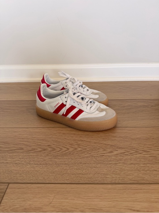 adidas Shoes - adidas women’s Samba Sneakers - White with Red and Gum Sole